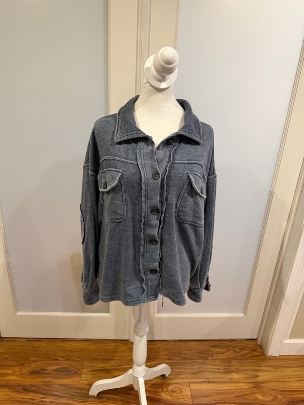 Vintage Havana Washed Slate Denim Jacket - Gray